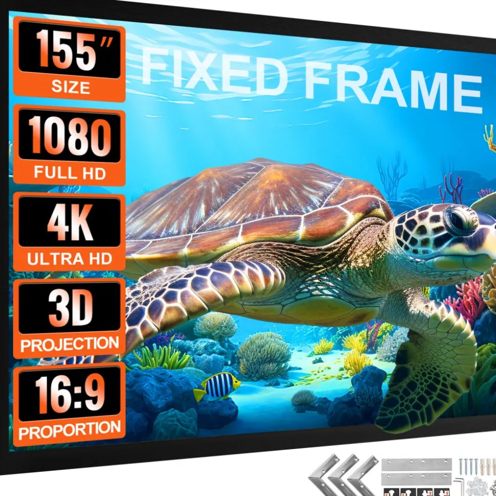 Big 155" Diagonal 16:9 HD Projector Screen Home Theater Outdoor Use
