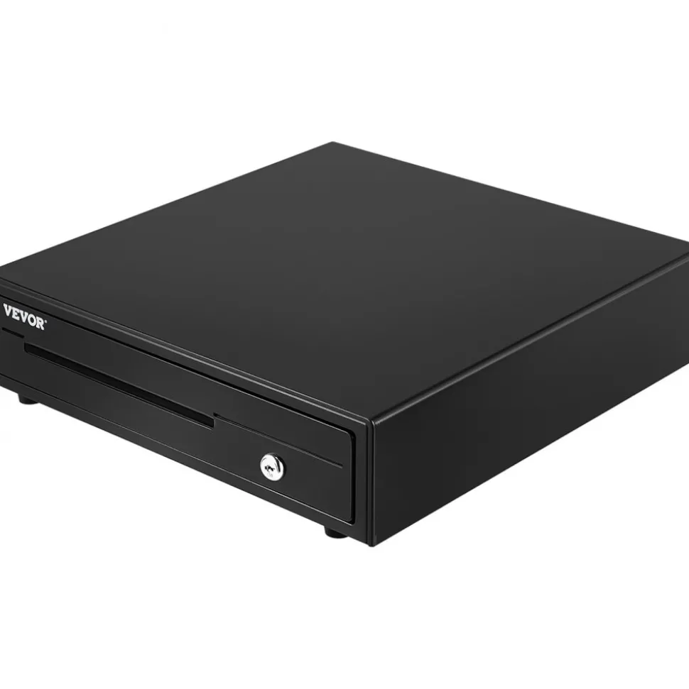 Cash Register Drawer, 13" 12 V, for POS System with 4 Bill 5 Coin Cash Tray, Removable Coin Compartment & 2 Keys Included, RJ11/RJ12 Cable for Supermarket, Bar, Coffee Shop, Restaurant