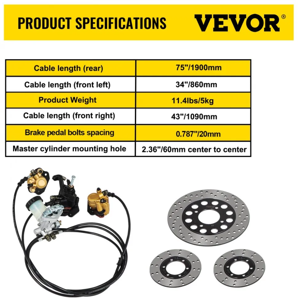 Complete Go-Kart Brake Master Cylinder Kit KD150BRKIT Go Kart
