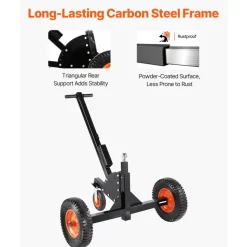 Heavy-Duty Trailer Dolly, 1500lbs Tongue Weight Capacity, 2 in 1 Trailer Mover with 2 in Ball, 16 in Pneumatic Tires and Universal Wheel, Portable Tow Dolly for Moving Car RV Trailer
