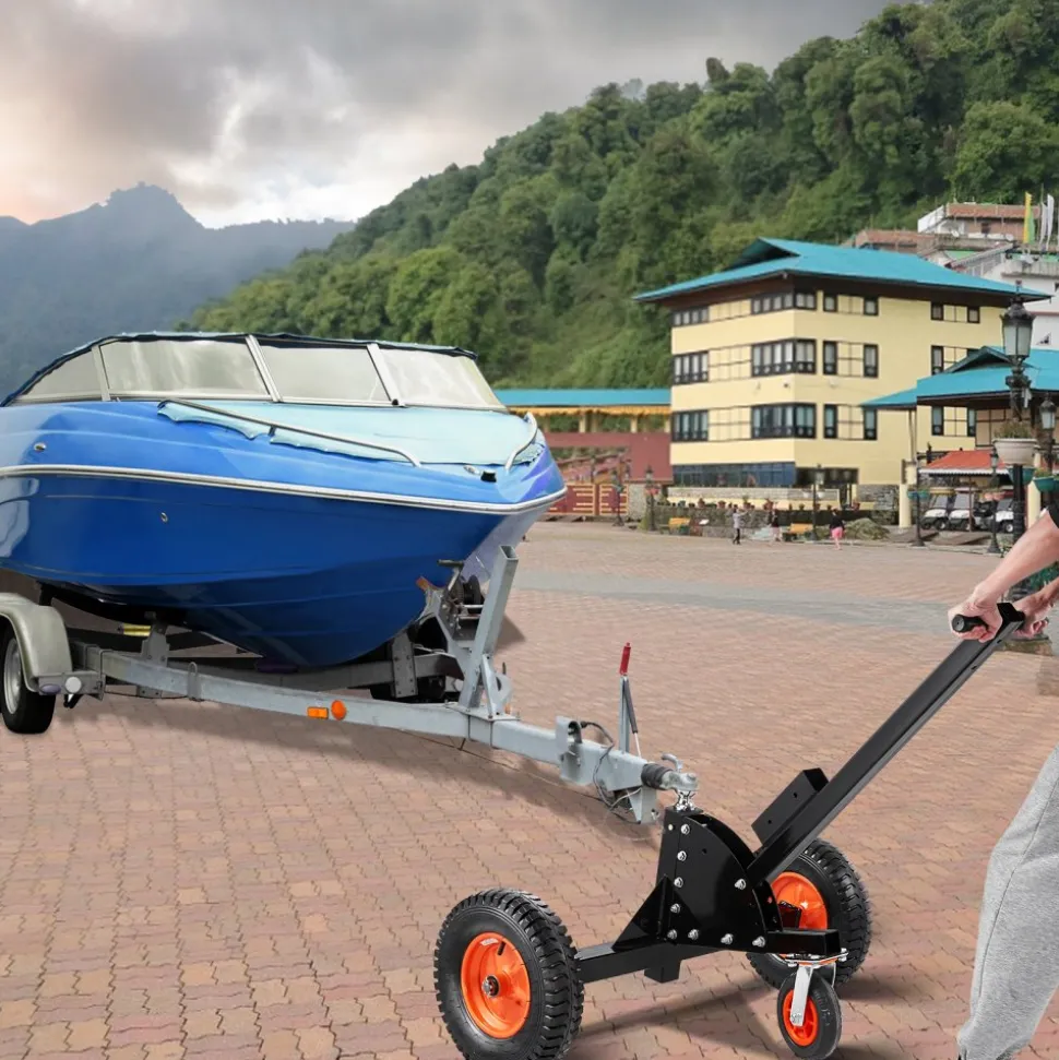Heavy-Duty Trailer Dolly, 1500lbs Tongue Weight Capacity, 2 in 1 Trailer Mover with 2 in Ball, 16 in Pneumatic Tires and Universal Wheel, Portable Tow Dolly for Moving Car RV Trailer