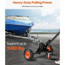 Heavy-Duty Trailer Dolly, 1500lbs Tongue Weight Capacity, 2 in 1 Trailer Mover with 2 in Ball, 16 in Pneumatic Tires and Universal Wheel, Portable Tow Dolly for Moving Car RV Trailer