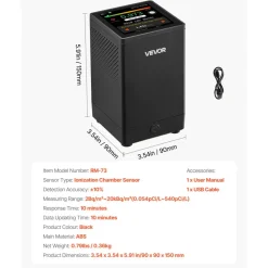 Home Radon Meter Detector 2Bq to 20kBq/m³ Rechargeable Color LCD Display