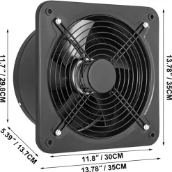 Industrial Ventilation Extractor Metal Axial Exhaust Commercial Air Blower Fan 300mm