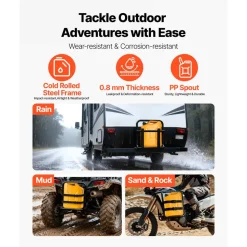Newly Upgraded Oil-Tight VEVOR Metal Fuel Container, 5.3 Gallon, Fuel Jerry Can with Spout and Comfort Handle, 6 L/min Max Flow Rate, Leakproof & Corrosion-resistant Metal Gas Tank Most Cars Motorcycle ATV UTV, Yellow