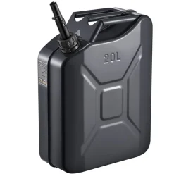 Newly Upgraded Oil-Tight!VEVOR Metal Fuel Container, 5.3 Gallon, Fuel Jerry Can with Spout and Comfort Handle, 6 L/min Max Flow Rate, Leakproof & Corrosion-resistant Metal Gas Tank Most Cars Motorcycle ATV UTV, Black