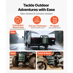 Newly Upgraded Oil-Tight!VEVOR Metal Fuel Container, 5.3 Gallon, Fuel Jerry Can with Spout and Comfort Handle, 6 L/min Max Flow Rate, Leakproof & Corrosion-resistant Metal Gas Tank Most Cars Motorcycle ATV UTV, Green