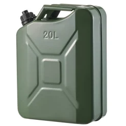 Newly Upgraded Oil-Tight!VEVOR Metal Fuel Container, 5.3 Gallon, Fuel Jerry Can with Spout and Comfort Handle, 6 L/min Max Flow Rate, Leakproof & Corrosion-resistant Metal Gas Tank Most Cars Motorcycle ATV UTV, Green