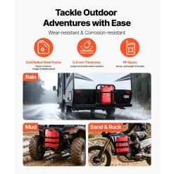 Newly Upgraded Oil-Tight！VEVOR Metal Fuel Container, 5.3 Gallon, Fuel Jerry Can with Spout and Comfort Handle, 6 L/min Max Flow Rate, Leakproof & Corrosion-resistant Metal Gas Tank Most Cars Motorcycle ATV UTV, Red