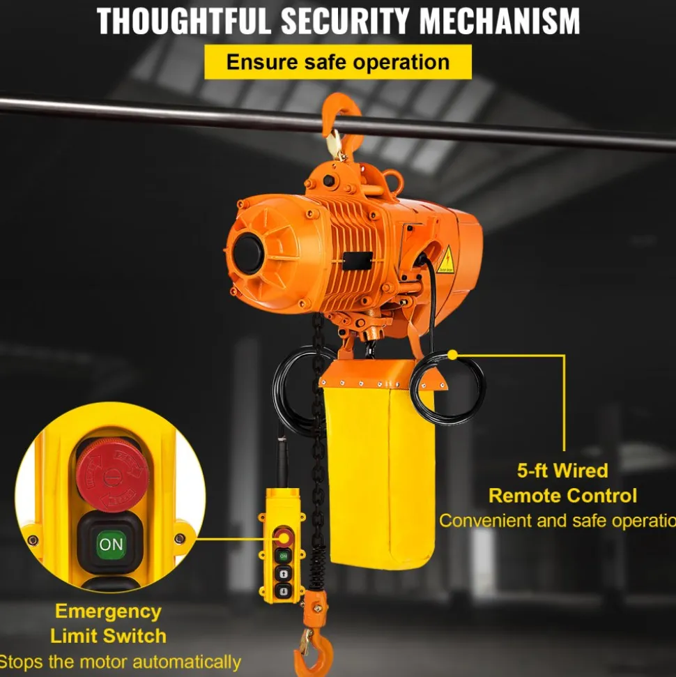 1 PHASE Industrial Electric Chain Hoist 1 Ton G80 Chain