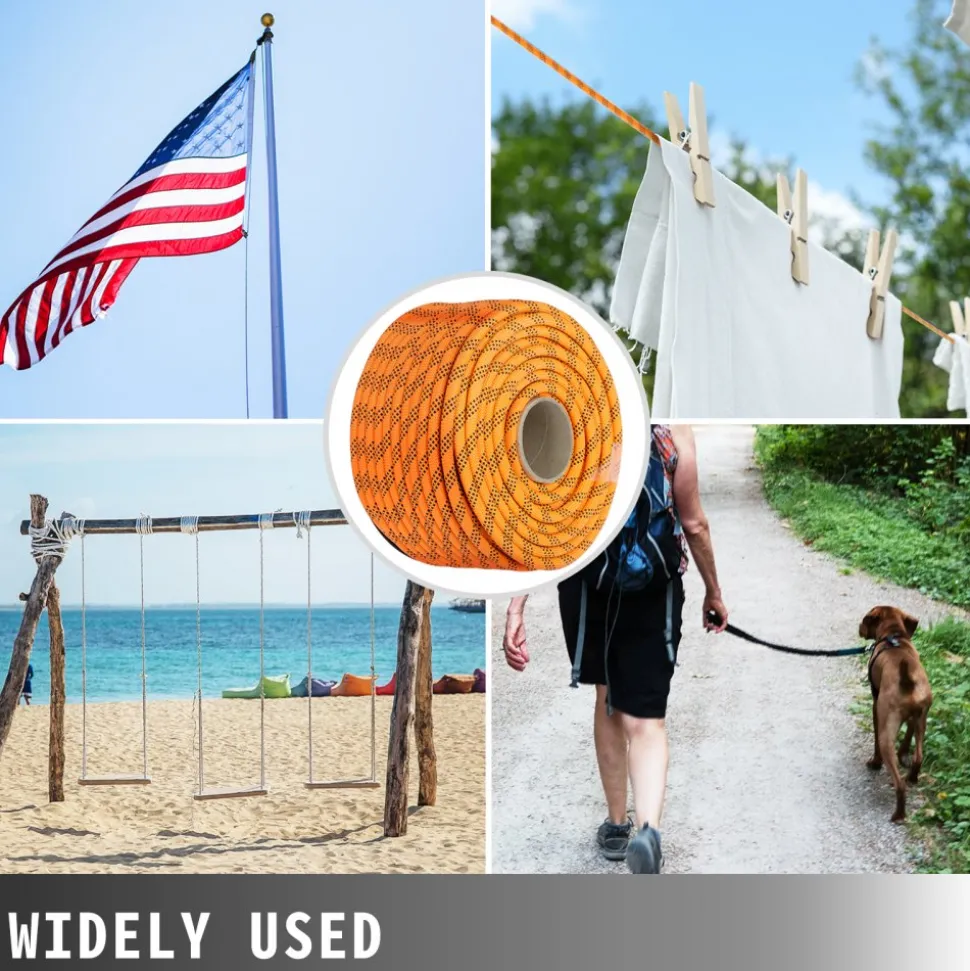 Polyester Rope 9/16" x 200', Load and Pulling Rope, 8600lbs Breaking Strength(Not suitable for rocking climbing, mountain climbing, hanging people, etc.)