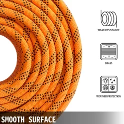 Polyester Rope 7/16" x 200', Load and Pulling Rope, 8400lbs Breaking Strength (Not suitable for rocking climbing, mountain climbing, hanging people, etc.)