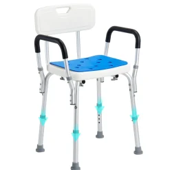 Shower Chair, 400 lbs Capacity, Shower Seat with Back, Adjustable Height Shower Stool, Shower Chair for Inside Shower Bathtub, Non-slip Bathroom Bench Bath Chair for Elderly Disabled Handicap