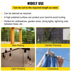 304 Stainless Steel Wire Rope Cable, 3/16