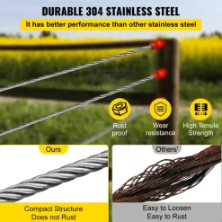 304 Stainless Steel Wire Rope Cable, 3/16