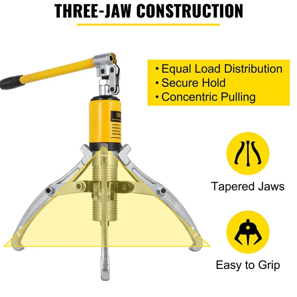 15 Ton Hydraulic Gear/Bearing/Wheel Bearing Puller Separator 2 or 3 Jaws w/ Case