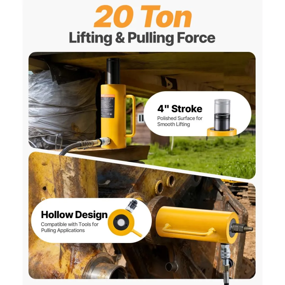 20ton 100mm Hollow Plunger Hydraulic Cylinder Jack
