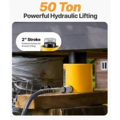 50T 2" Stroke Single Acting Hydraulic Cylinder Jack Ram