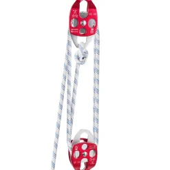 Twin Sheave Block and Tackle 0.43-0.5Inch 100-200Ft Twin Sheave Block with Braid Rope 30-35KN 6600-7705LBS Double Pulley Rigging (1/2