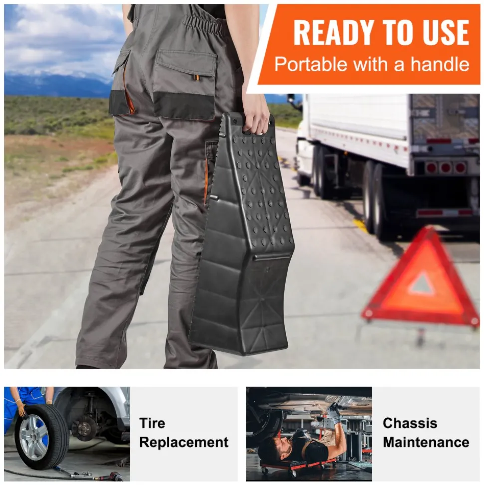 Vehicle Ramp, Single Unit Auto Service Ramp, 20000 lbs/9 ton Load Limit, 5.5" Elevation Auto Ramp, Robust Tire Ramp for Routine Car Care and Vehicle Upkeep