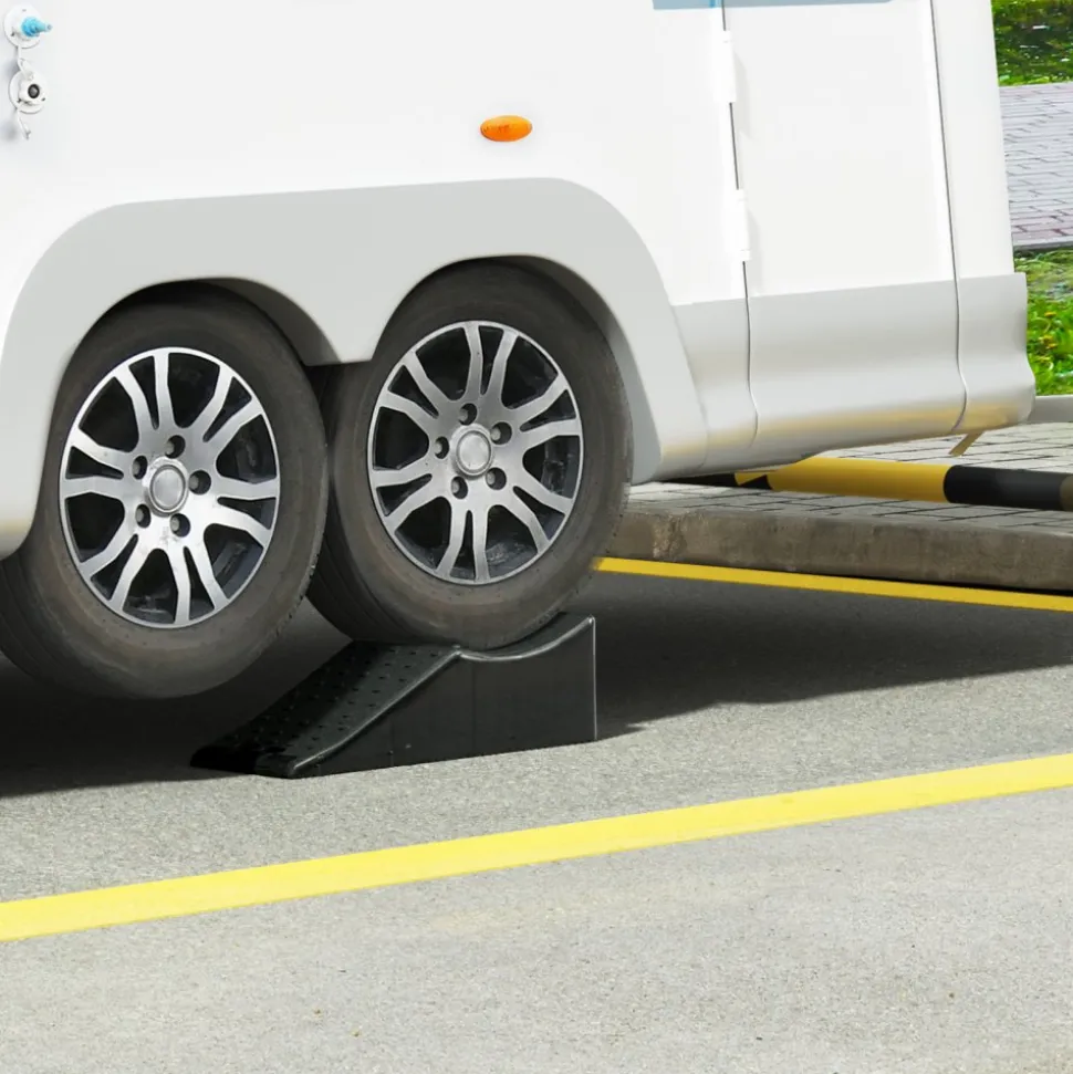 Vehicle Ramp, Single Unit Auto Service Ramp, 20000 lbs/9 ton Load Limit, 5.5" Elevation Auto Ramp, Robust Tire Ramp for Routine Car Care and Vehicle Upkeep