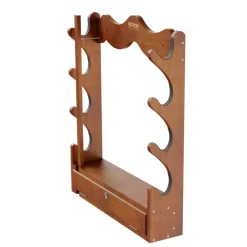 VEVOE Gun Rack, Wood Gun Rack Wall Mount, Gun Display Rack holds 4 Rifles, Shotguns, 132 lb Heavy Duty Wall Storage Display Rifle Rack with Soft Padding