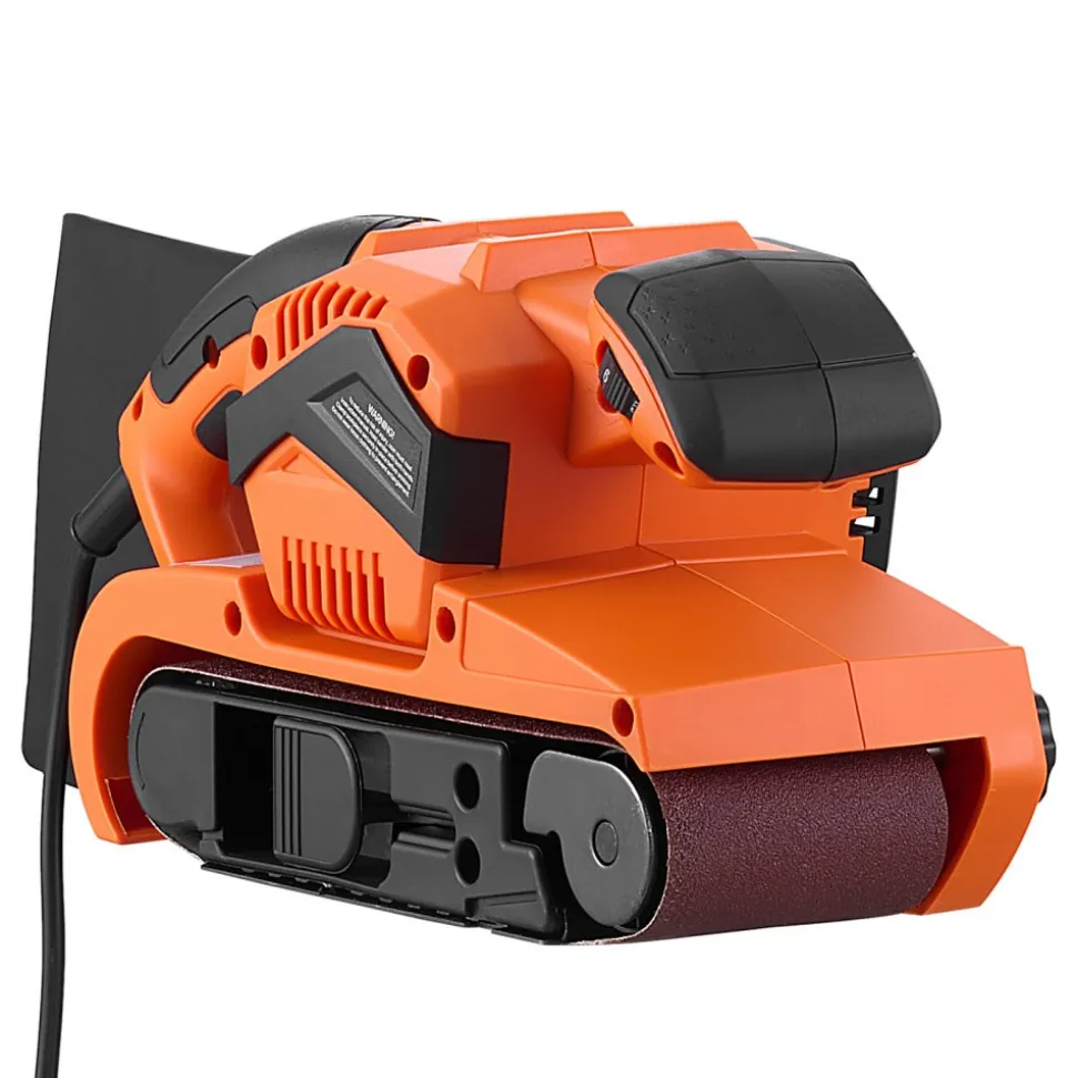 VEVOR 7A Belt Sander 3" x 21" Woodworking Belt Sander 6 Speeds 630-1200 FPM, 2-in-1 Handheld & Benchtop Sanding Machine with 2 Dust Bags, 10PCS Sanding Belts & 2 Clamps for Woodworking Projects
