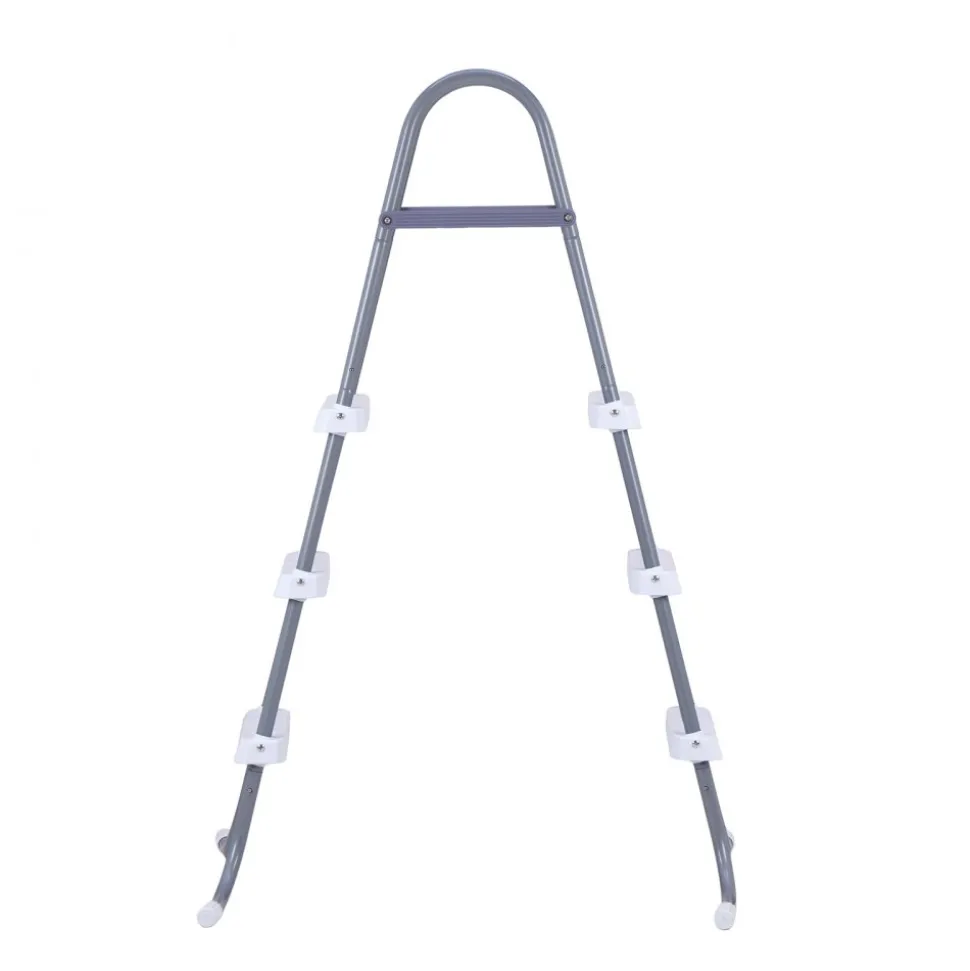 VEVOR Above Ground Pool Ladder, 3-Step Steel A-Frame Swimming Pool Stairs for 42 in High Wall, 300 lbs Capacity Entry/Exit Steps with Secure Non-Slip Sturdy Wide Step, Easy Setup, Gray & White
