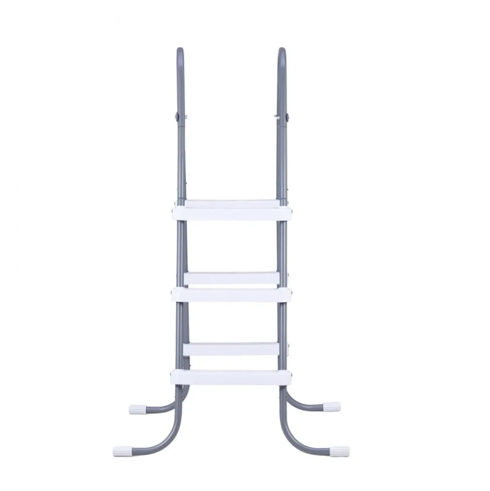 VEVOR Above Ground Pool Ladder, 3-Step Steel A-Frame Swimming Pool Stairs for 42 in High Wall, 300 lbs Capacity Entry/Exit Steps with Secure Non-Slip Sturdy Wide Step, Easy Setup, Gray & White