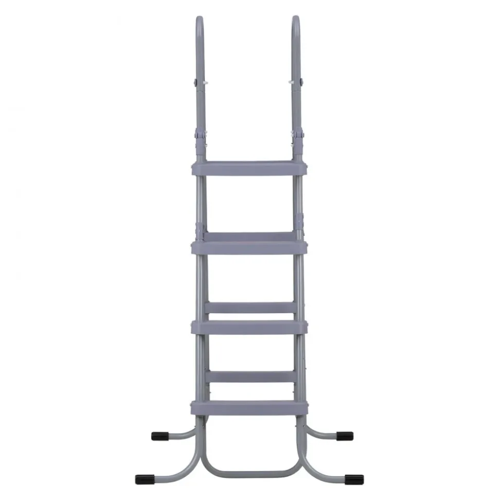 VEVOR Above Ground Pool Ladder, 4-Step Steel A-Frame Swimming Pool Stairs for 52 in High Wall, 300 lbs Capacity Entry/Exit Steps with Secure Non-Slip Sturdy Wide Step, Easy Setup Outdoor, Gray