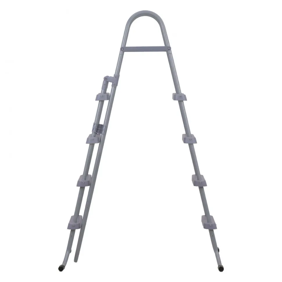 VEVOR Above Ground Pool Ladder, 4-Step Steel A-Frame Swimming Pool Stairs for 52 in High Wall, 300 lbs Capacity Entry/Exit Steps with Secure Non-Slip Sturdy Wide Step, Easy Setup Outdoor, Gray