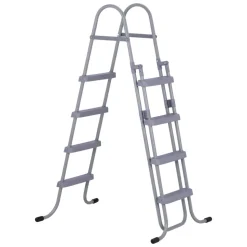 VEVOR Above Ground Pool Ladder, 4-Step Steel A-Frame Swimming Pool Stairs for 52 in High Wall, 300 lbs Capacity Entry/Exit Steps with Secure Non-Slip Sturdy Wide Step, Easy Setup Outdoor, Gray