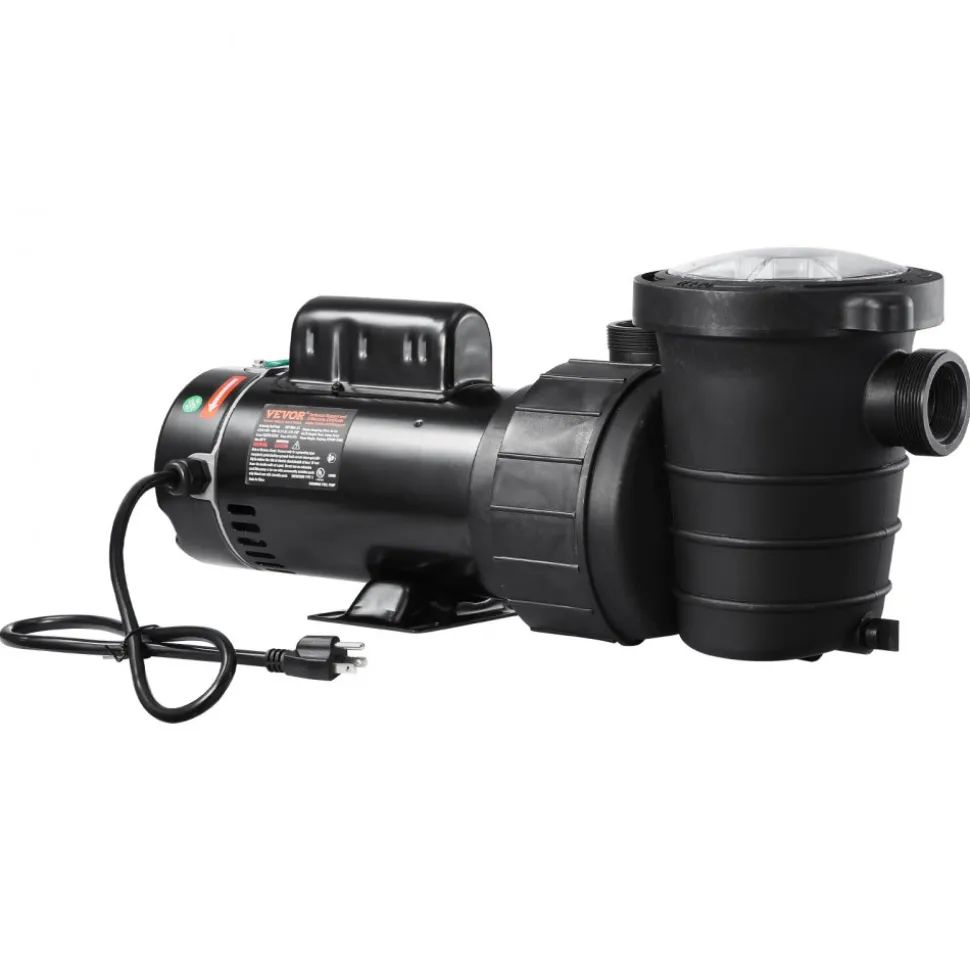VEVOR Above Ground Pool Pump, 1.5HP/0.35HP, Dual Speed Swimming Pool Pump, High 110 GPM 54 ft Lift, Low 52 GPM 14 ft Lift, 110V 3450 RPM with Strainer Basket, 122°F Max Water Temp, for Hot Tubs Spas