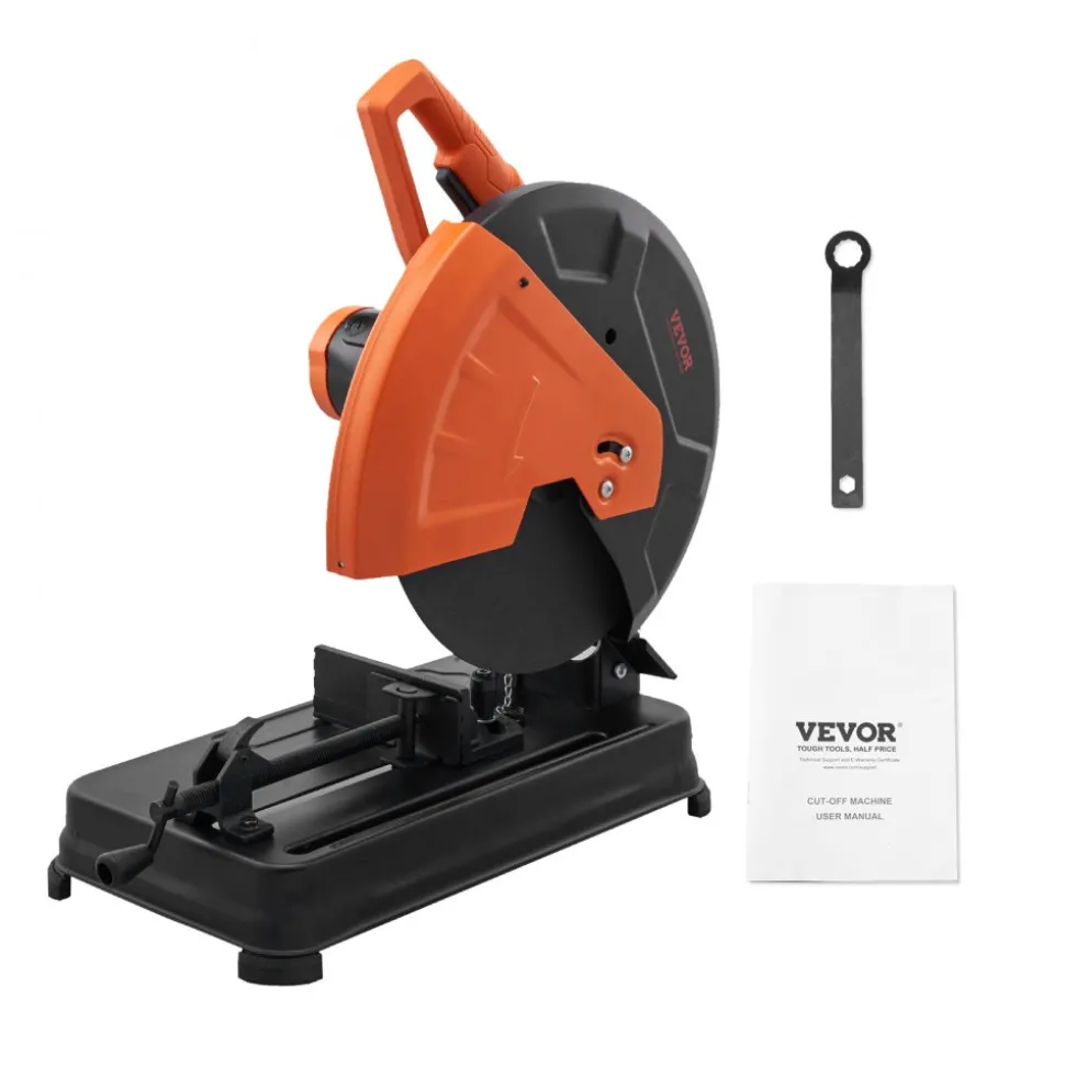 VEVOR Abrasive Chop Saw, 14"/355mm Blade Diameter Cut Off Saw, 2300W 3600RPM Steel Cutting Machine, 0-45° Adjustable Angle Miter Saw for Cutting Metal Cutting Chop Saw for Steel/Rebar/Iron/Aluminum