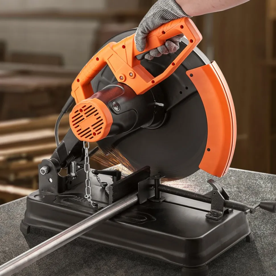 VEVOR Abrasive Chop Saw, 14"/355mm Blade Diameter Cut Off Saw, 2300W 3600RPM Steel Cutting Machine, 0-45° Adjustable Angle Miter Saw for Cutting Metal Cutting Chop Saw for Steel/Rebar/Iron/Aluminum