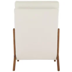 VEVOR Accent Chair, High Back Mid Century Modern Armchair with Solid Wood Frame and Non-Slip Legs, Upholstered Leisure Chair with Linen Fabric and 5.3 in Thickened Cushion, for Living Room, Bedroom