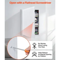 VEVOR Access Panel for Drywall, 25.3 x 17.2 in Galvanized Steel Access Door, Easy Install Hinged Service Panel with Screwdriver Latch, for Ceiling Plumbing Electrical, 16.4 x 24.4 in Cutout Size White