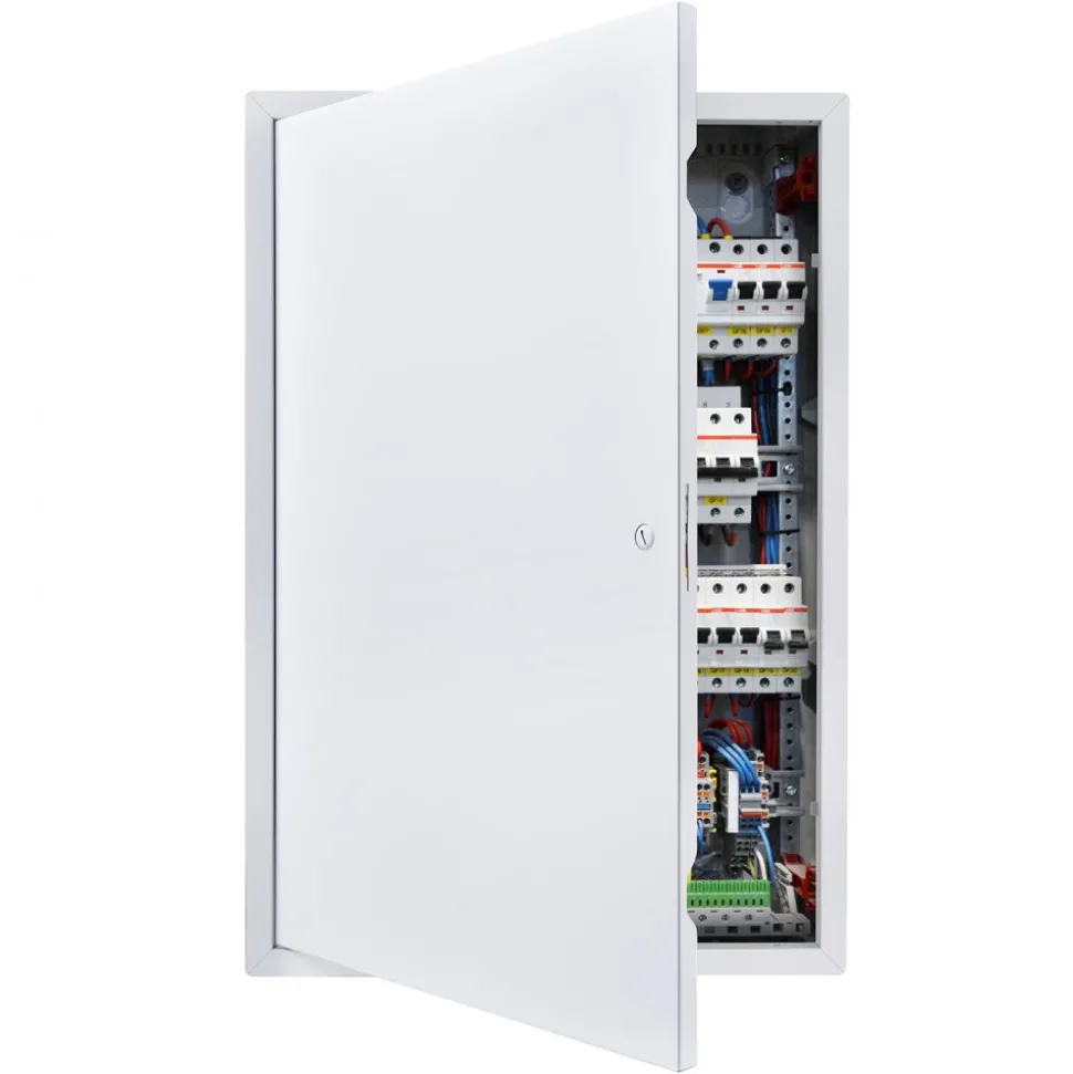 VEVOR Access Panel for Drywall, 25.3 x 17.2 in Galvanized Steel Access Door, Easy Install Hinged Service Panel with Screwdriver Latch, for Ceiling Plumbing Electrical, 16.4 x 24.4 in Cutout Size White