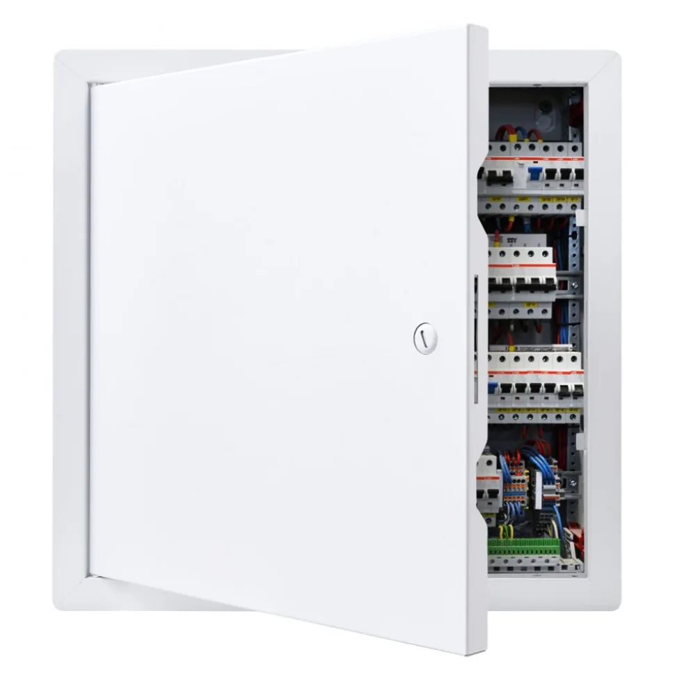VEVOR Access Panel for Drywall, 13.3 x 13.3 in Galvanized Steel Access Door, Easy Install Hinged Service Panel with Screwdriver Latch, for Ceiling Plumbing Electrical, 12.4 x 12.4 in Cutout Size White