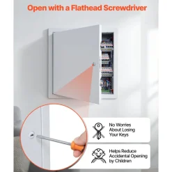 VEVOR Access Panel for Drywall, 13.3 x 13.3 in Galvanized Steel Access Door, Easy Install Hinged Service Panel with Screwdriver Latch, for Ceiling Plumbing Electrical, 12.4 x 12.4 in Cutout Size White