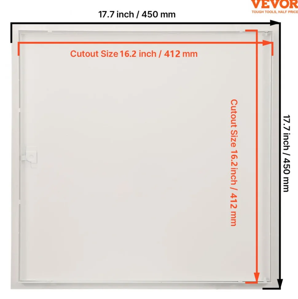 VEVOR Access Panel for Drywall & Ceiling, 16 x 16 Inch Plumbing Access Panels, Reinforced Access Door, Heavy-Duty Steel Wall Hole Cover, Easy Install Removable Hinged Panel for Wiring & Cables, Silver