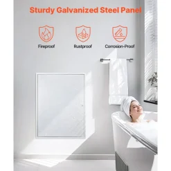 VEVOR Access Panel for Drywall, 33.2 x 25.2 in Galvanized Steel Access Door, Easy Install Hinged Service Panel with Screwdriver Latch, for Ceiling Plumbing Electrical, 24.4 x 32.4 in Cutout Size White