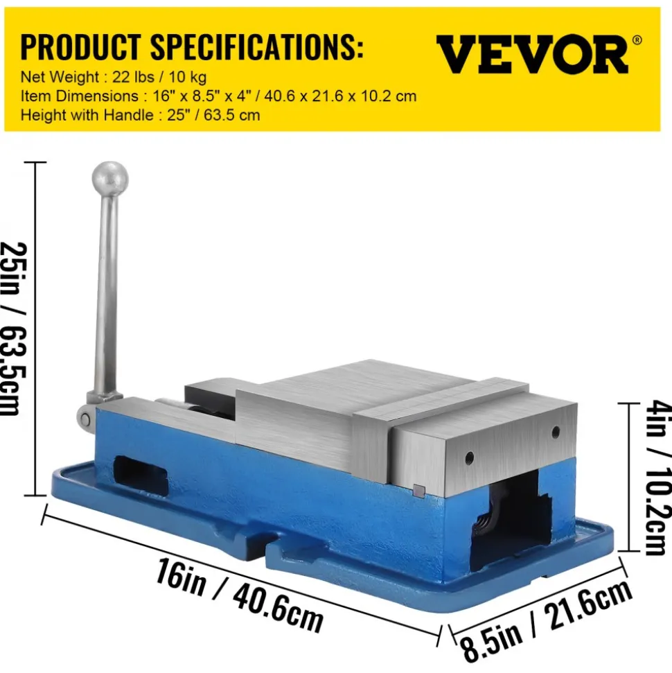 VEVOR 6'' ACCU Lock Vise for Precision, Milling Vice with 6 Inch Jaw for Drill Press, Milling & Drilling Bench Clamp Vice