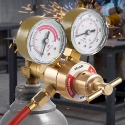 VEVOR Acetylene Regulator, Precise Acetylene Regulator, 0-400PSI Welding Gas Gauge with CGA-200 Inlet Connection & 9/16