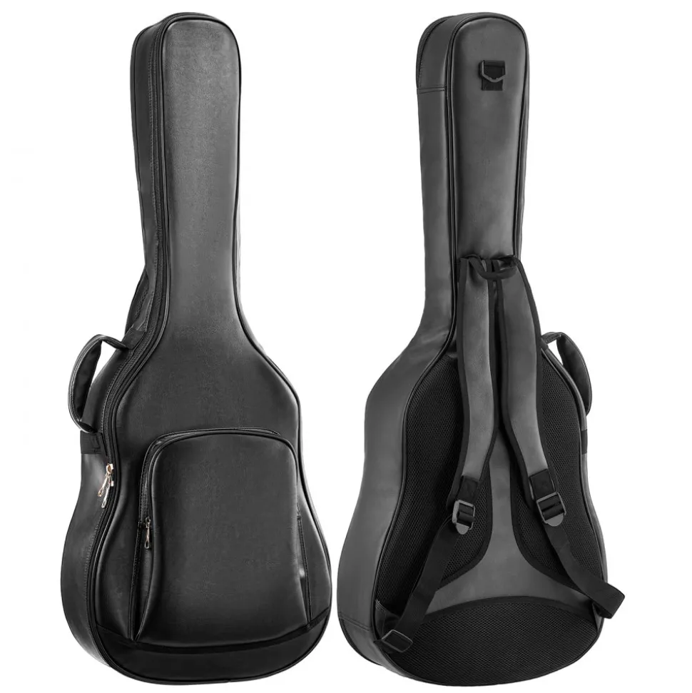 VEVOR Acoustic Guitar Bag, 47.1 Inch, Hard-Shell Protective Travel Carrying Case with Accessory Compartment, Foam Padding, Portable Handle, Shoulder Straps, for 41 Inch Acoustic Guitars, Black