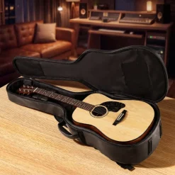 VEVOR Acoustic Guitar Bag, 47.1 Inch, Hard-Shell Protective Travel Carrying Case with Accessory Compartment, Foam Padding, Portable Handle, Shoulder Straps, for 41 Inch Acoustic Guitars, Black