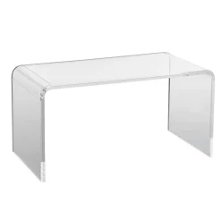 VEVOR Acrylic Coffee Table, C-Shaped Clear Acrylic End Table, 16.3 inch high Transparent Acrylic Side Table, for Coffee, Drink, Food, Snack used in Living Room, Courtyard, Terrace
