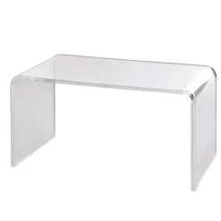 VEVOR Acrylic Coffee Table, C-Shaped Clear Acrylic End Table, 16.3 inch high Transparent Acrylic Side Table, for Coffee, Drink, Food, Snack used in Living Room, Courtyard, Terrace