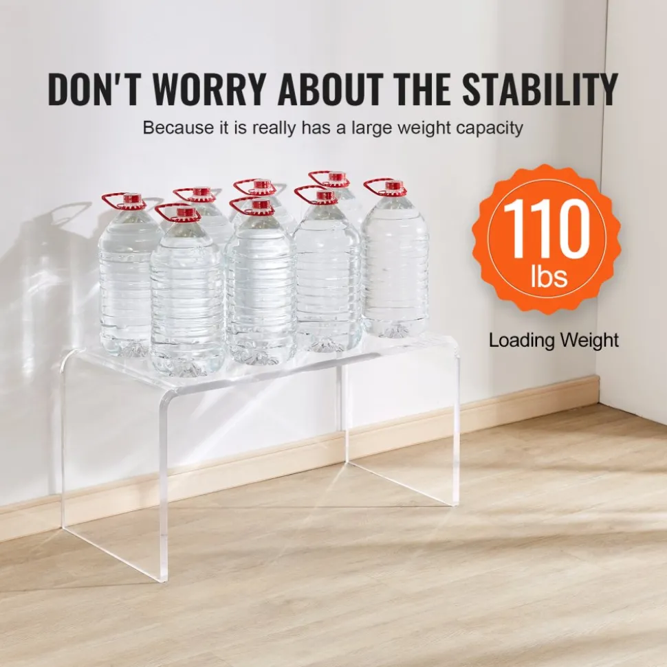 VEVOR Acrylic Coffee Table, C-Shaped Clear Acrylic End Table, 16.3 inch high Transparent Acrylic Side Table, for Coffee, Drink, Food, Snack used in Living Room, Courtyard, Terrace