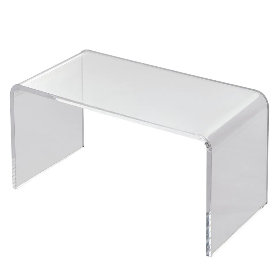 VEVOR Acrylic Coffee Table, C-Shaped Clear Acrylic End Table, 16.3 inch high Transparent Acrylic Side Table, for Coffee, Drink, Food, Snack used in Living Room, Courtyard, Terrace